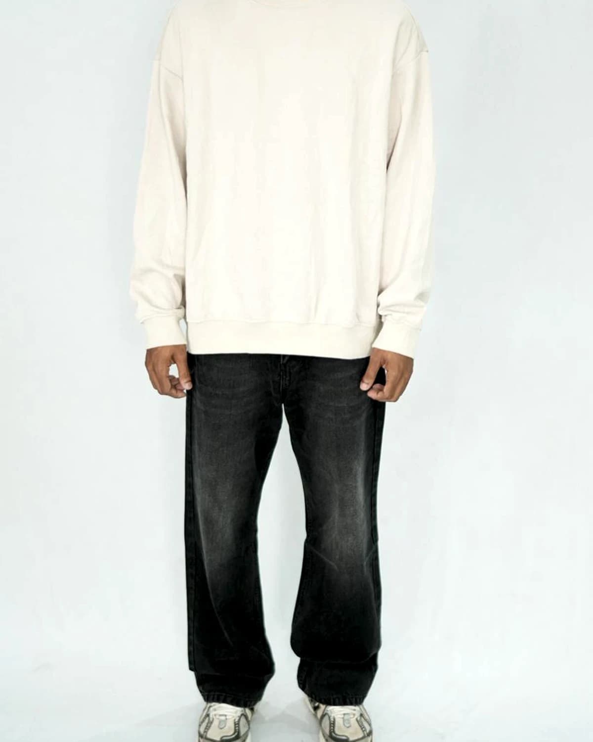 Shaded Black Straight Denim J005 front view