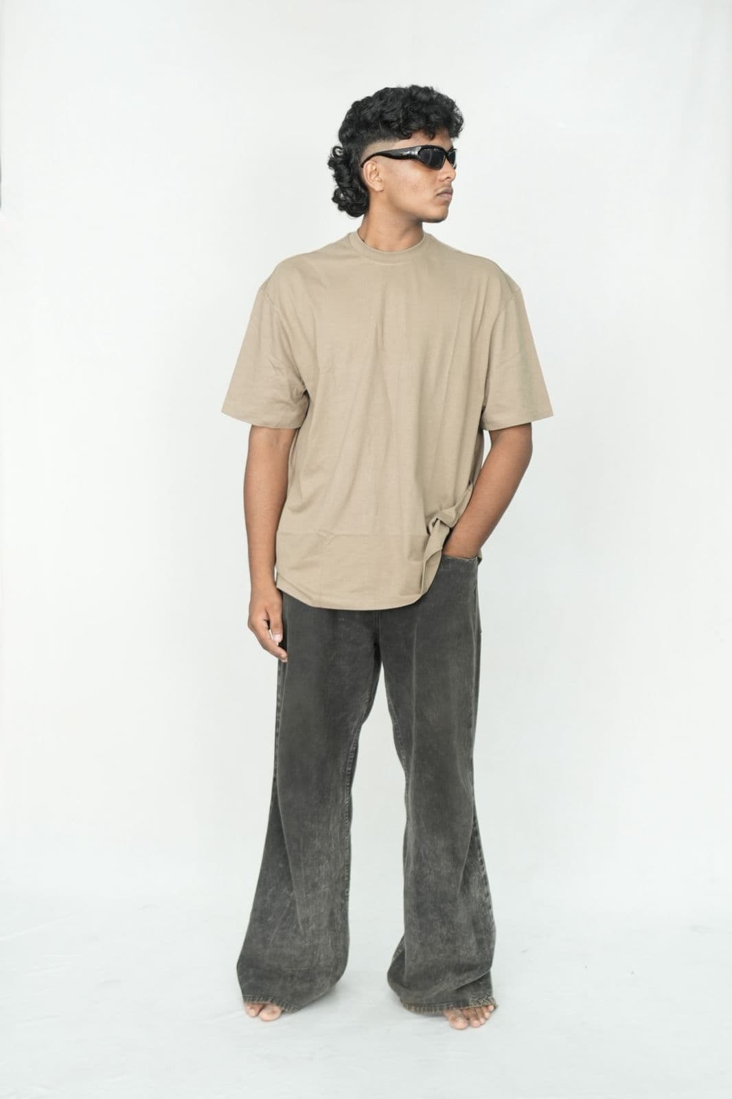 Beige Oversized T-Shirt front view