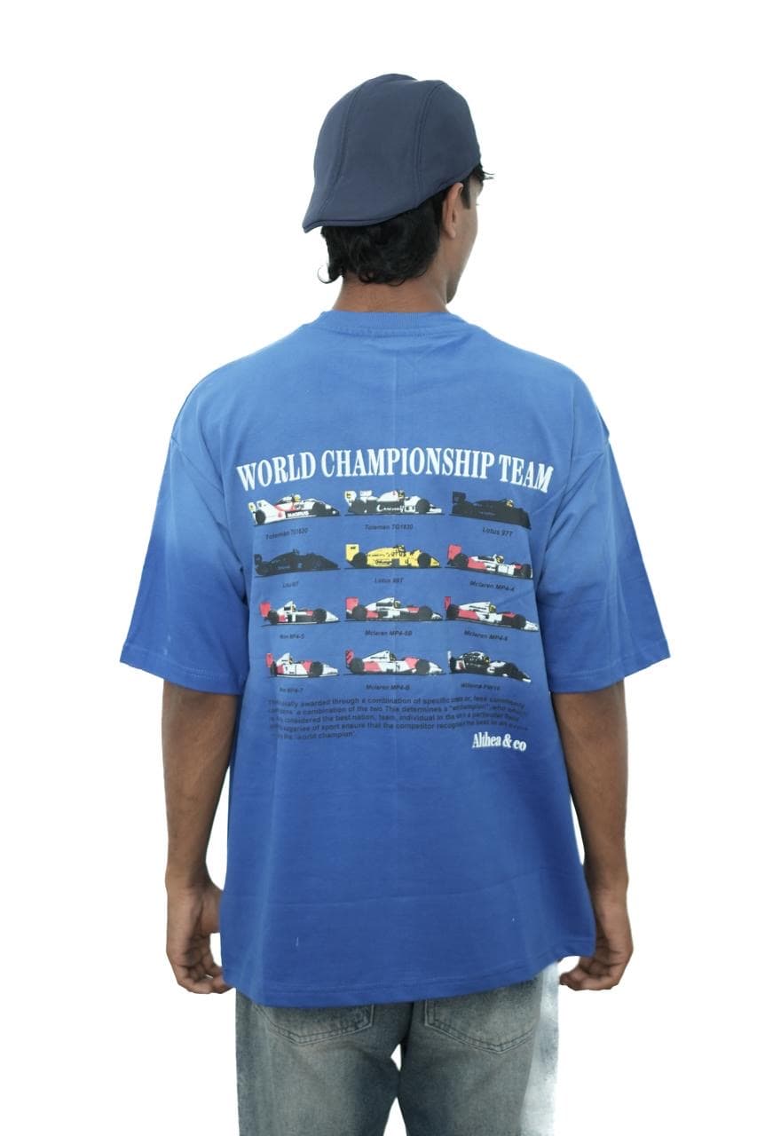 Blue Oversized Printed T-Shirt alternate view