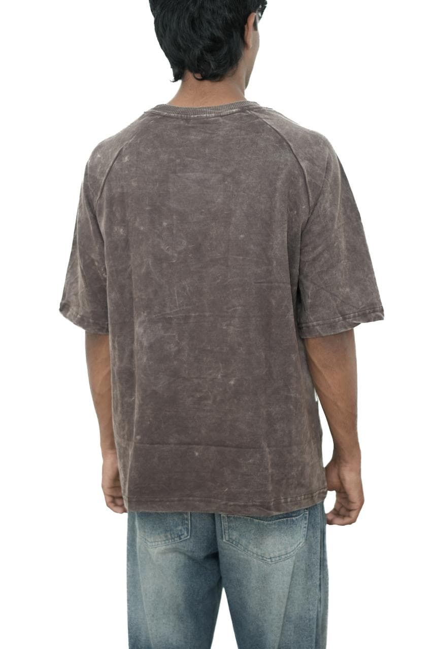 Brown Oversized Contrast T-Shirt alternate view