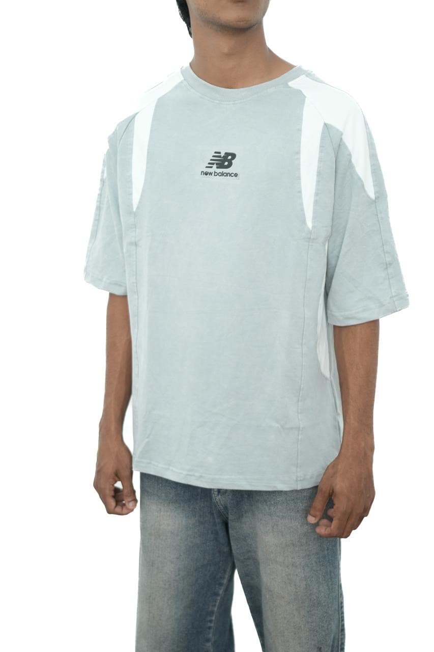 Ash Oversized Contrast T-Shirt front view