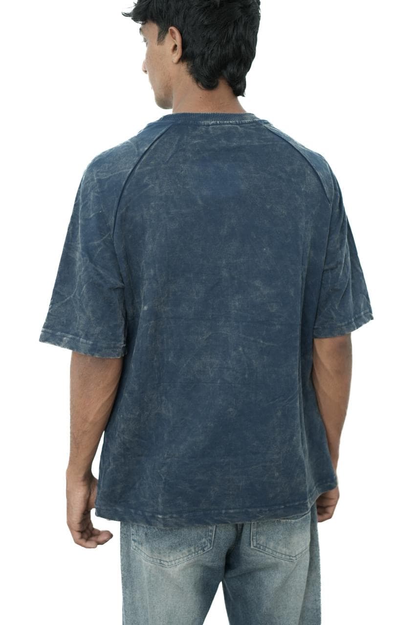 Blue Oversized Contrast T-Shirt alternate view