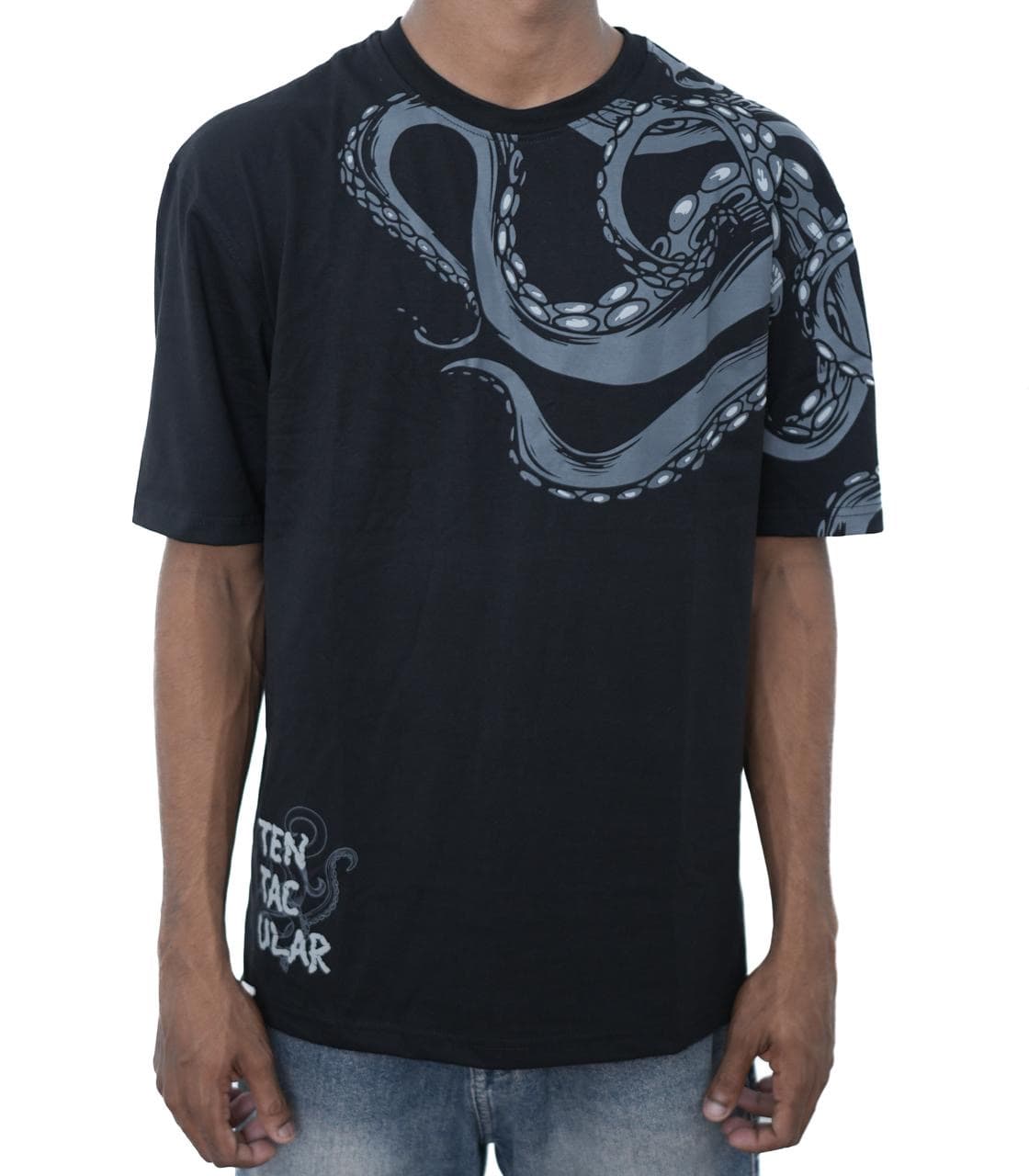 Black Oversized T-Shirt front view