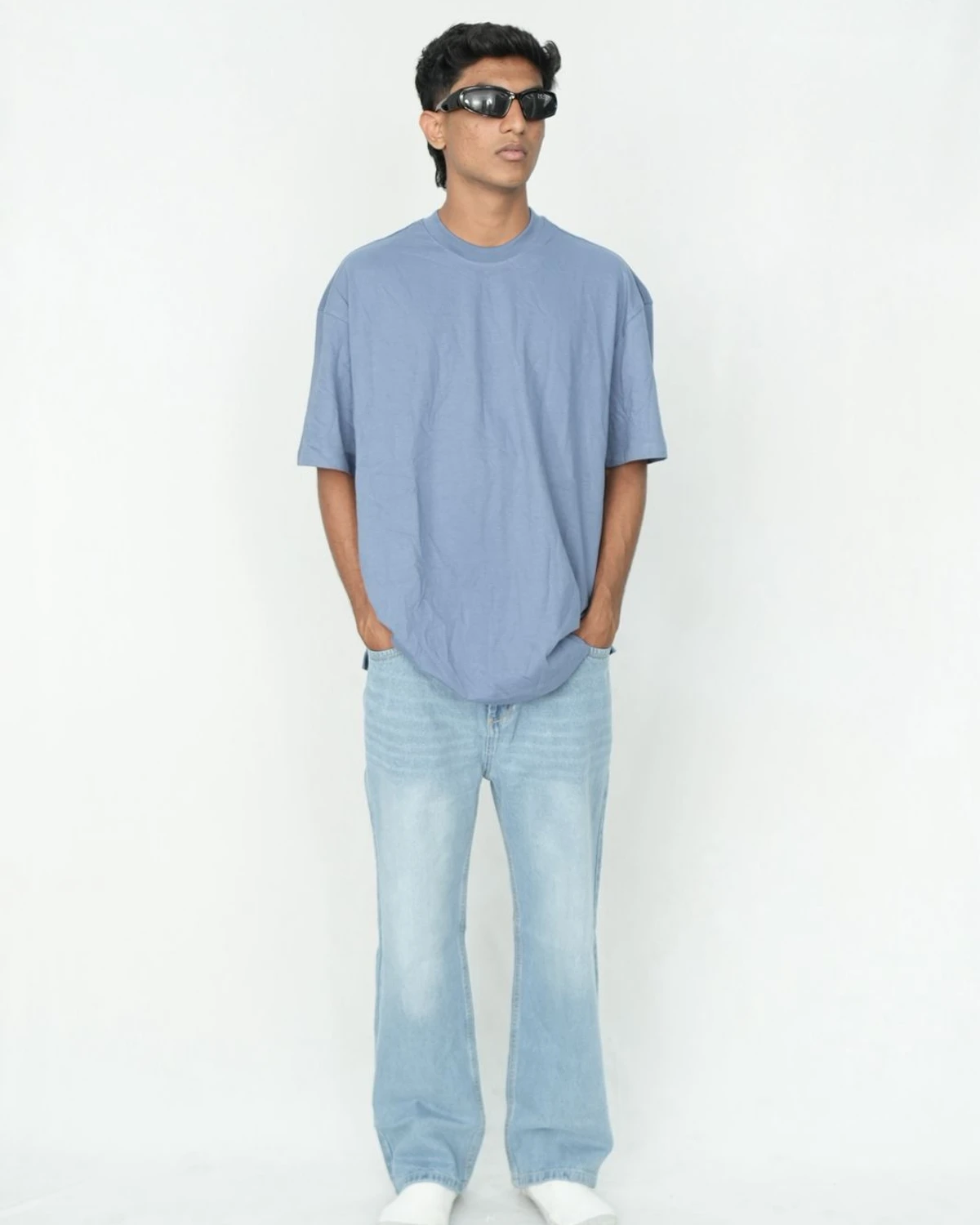 Blue Oversized T-Shirt front view